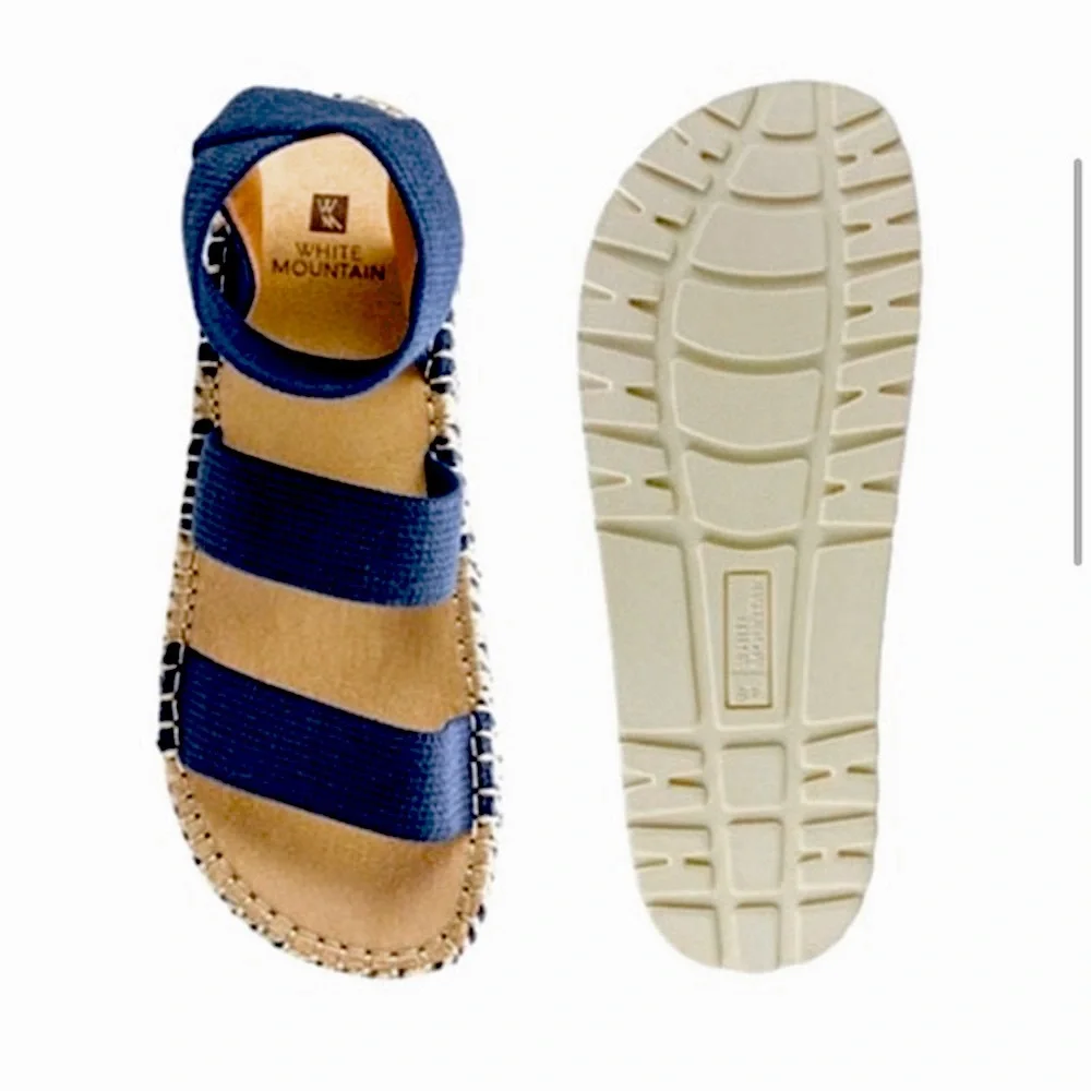 NEW White Mountain Kolton Stretch Strappy Chunky Platform Espadrille Sandals